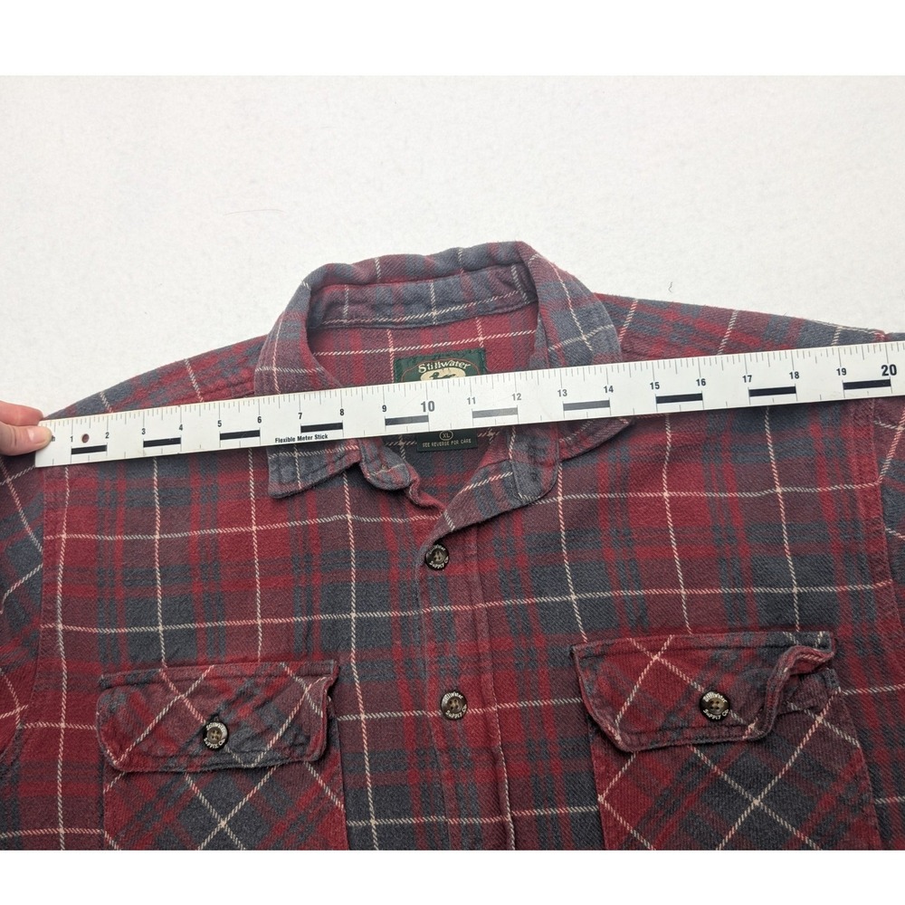 Stillwater Supply Co Flannel Shirt Mens XL Red Plaid Long Sleeve‎ Cotton - Picture 7 of 8